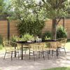vidaXL Garten Essgruppe 7 pcs Braun Poly-Rattan