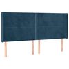 vidaXL Kopfteil mit Ohren Dunkelblau 203x16x118/128 cm Samt