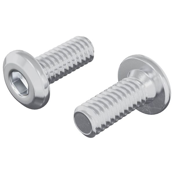 vidaXL Kopf-Sicherungsschraube 2 pcs Silber M6 x 15 mm Stahl
