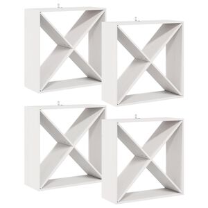 vidaXL Weinregal 4 pcs Wei&szlig; 62 x 25 x 62 cm Massives Kiefernholz
