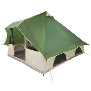 vidaXL Tipi Zelt mit Dach mit Speicher Gr&uuml;n 358 x 296 x 258 cm Taft
