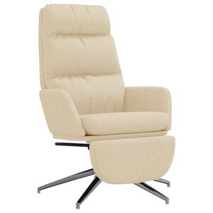 vidaXL Relaxsessel mit Fu&szlig;teil Creme Stoff