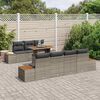 vidaXL Garten-Sofa-Set mit Kissen 8 pcs Grau Poly Rattan