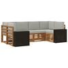 vidaXL Ecksofa Set mit Kissen 6 pcs Nat&uuml;rlich und Hellgrau Polyester