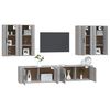 vidaXL 6-tlg. TV-Schrank-Set Grau Sonoma Holzwerkstoff