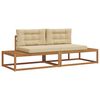vidaXL Outdoor-Sofagarnitur mit Kissen 2 St&uuml;ck Natur und Beige