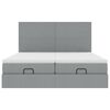 vidaXL Ottoman-Bett mit Matratzen Hellgrau 200x200 cm Stoff