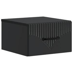 vidaXL Wandmontierter Nachttisch Schwarz 34,5 x 33 x 20 cm