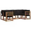 vidaXL Outdoor-Sofagarnitur mit Kissen 6 pcs Nat&uuml;rlich und Schwarz
