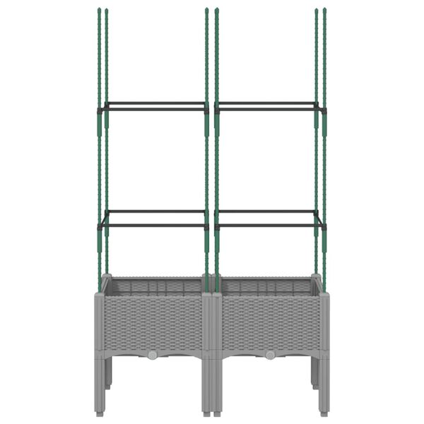 vidaXL Pflanzk&uuml;bel mit Rankgitter Hellgrau 80x40x142,5 cm PP