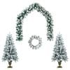 vidaXL Mini-Weihnachtsbaum-Set 120 cm PVC Gr&uuml;n und Wei&szlig;