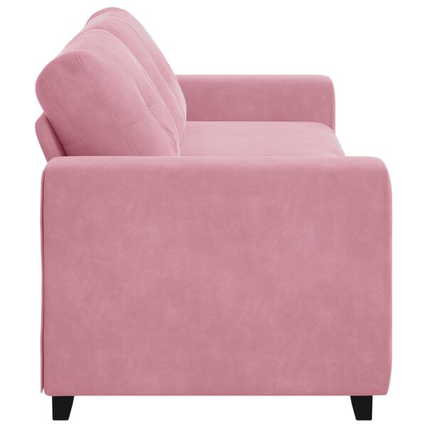 vidaXL | 3-Sitzer-Sofa | mit Kissen Rosa Samt