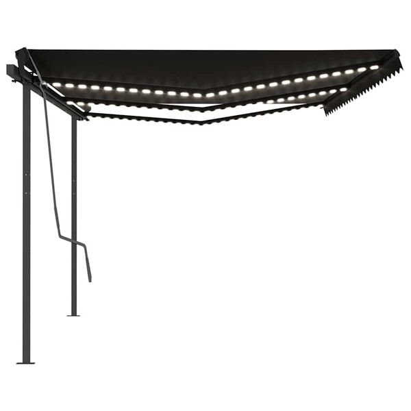 vidaXL Automatische Markise mit LED & Windsensor 6x3 m Anthrazit