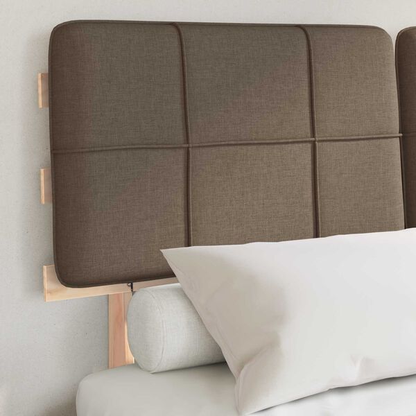 vidaXL Bettgestell mit gepolstertem Kopfteil Taupe 150 x 200 cm