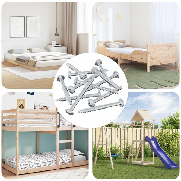 vidaXL Holzschraube 12 pcs Silber 9,8 x 53 mm Stahl