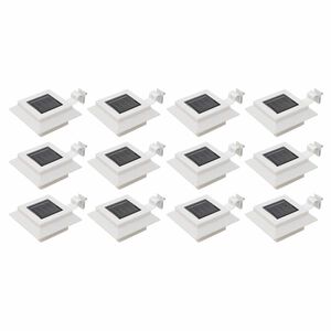 vidaXL Solar-Au&szlig;enleuchten 12 Stk. LED Rechteckig 12 cm Wei&szlig;