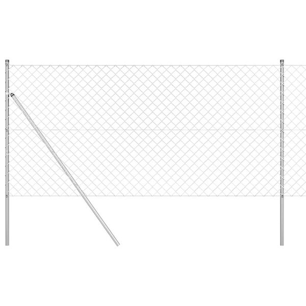 vidaXL Zaunpfosten Silber 10 x 1,2 m (60 x 60 mm Gitter) Stahl