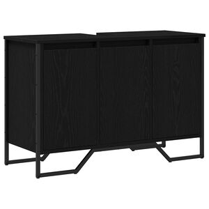 vidaXL Waschbeckenschrank Schwarz Eichen-Optik 91 x 35 x 60 cm