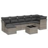 vidaXL 7-tlg. Garten-Sofagarnitur mit Kissen Grau Poly Rattan