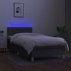 vidaXL Boxspringbett mit Matratze & LED Dunkelgrau 100x200 cm Stoff