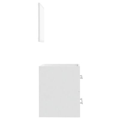 vidaXL Badschrank mit Spiegel Hochglanz-Weiß 41x38,5x48 cm