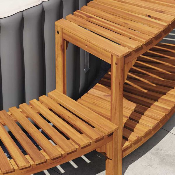 vidaXL Whirlpool Umgebung Halb-Rund Braun 272 x 120 x 55,5 cm