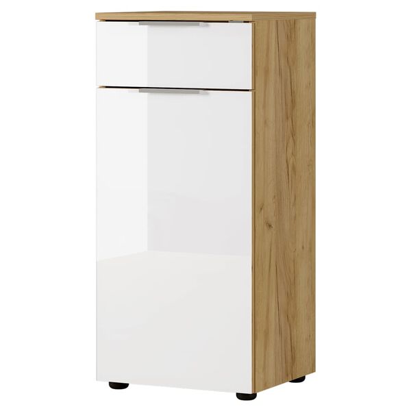 Germania Badschrank GW-Avino 34x39x85 cm Wei&szlig; und Navarra-Eiche