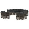 vidaXL Gartensofa-set 11 pcs Grau Poly-Rattan