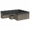 vidaXL 11-tlg. Garten-Sofagarnitur mit Kissen Grau Poly Rattan