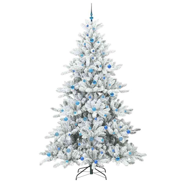 vidaXL K&uuml;nstlicher klappbarer Weihnachtsbaum Wei&szlig; 240 cm PVC und Stahl