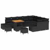 vidaXL Gartensofa-set mit Kissen 12 pcs Schwarz Poly-Rattan
