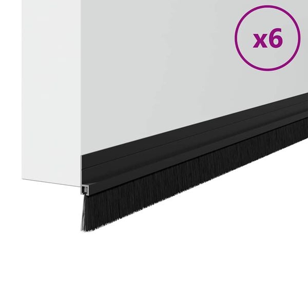 vidaXL Selbstklebende T&uuml;rb&uuml;rstendichtungen 6 pcs Schwarz 100 cm