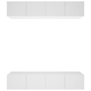 vidaXL TV-Schr&auml;nke 4 Stk. Wei&szlig; 80x30x30 cm Holzwerkstoff