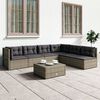 vidaXL 6-tlg. Garten-Lounge-Set mit Kissen Grau Poly Rattan