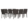 vidaXL 9-tlg. Garten-Essgruppe mit Kissen Poly Rattan und Stahl
