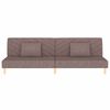 vidaXL Schlafsofa 2-Sitzer mit 2 Kissen Taupe Stoff