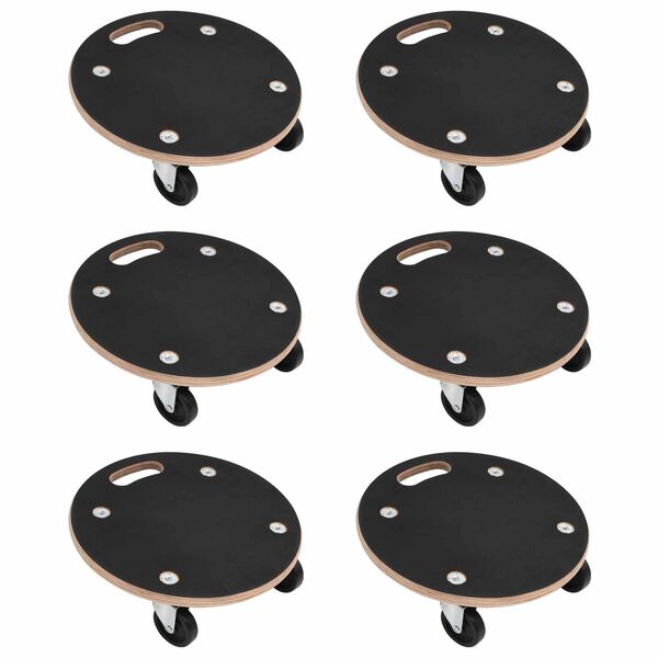 vidaXL Transportwagen 6 pcs Grau Sperrholz