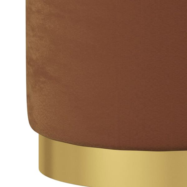 vidaXL Runder Aufbewahrungshocker Braun Samt 31 x 37 cm