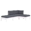 vidaXL 4-tlg. Garten-Lounge-Set mit Kissen Kiefer Massivholz