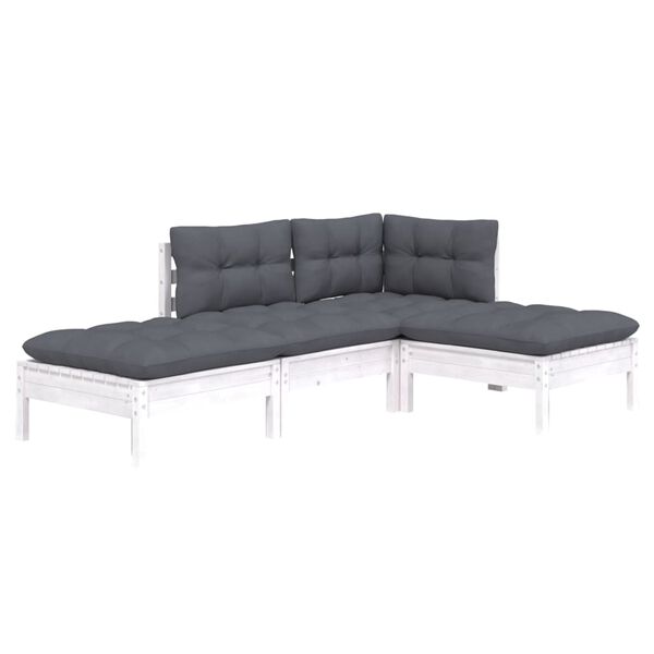 vidaXL 4-tlg. Garten-Lounge-Set mit Kissen Kiefer Massivholz