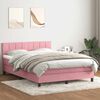 vidaXL Boxspringbett mit Matratze Rosa 140x210 cm Samt