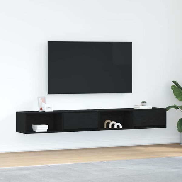 vidaXL TV-Schr&auml;nke 2 Stk. Schwarz Eichen-Optik 100x31x25,5 cm