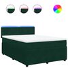 vidaXL Boxspringbett mit Matratze Dunkelgr&uuml;n 160x200 cm Samt