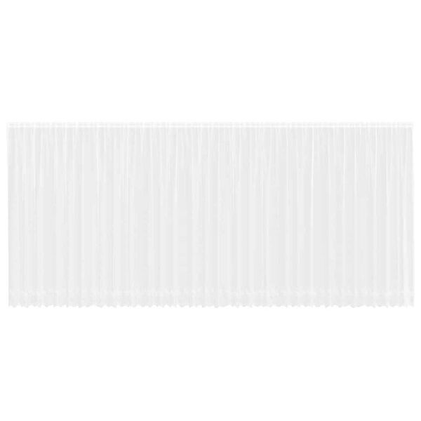 vidaXL Spitzenvorhang mit Vorh&auml;ngen Floral Wei&szlig; 220 x 900 cm Polyester