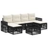 vidaXL Gartensofa-set 7 pcs Schwarz und Cremewei&szlig; Poly-Rattan
