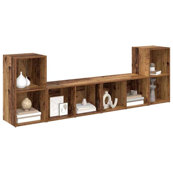 vidaXL TV-Schrankset 4 pcs Altholz 37 x 37 x 72 cm Holzwerkstoff