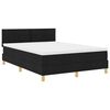 vidaXL LED Boxspringbett mit Kopfteil Schwarz 160 x 200 cm Stoff