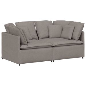 vidaXL Modulares Sofa mit Kissen Stoff Taupe