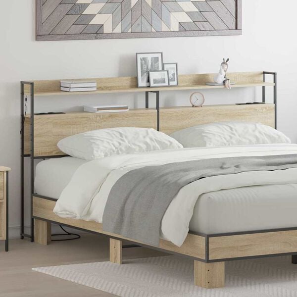 vidaXL Aufbewahrungskopfteil Sonoma-Eiche 200 cm Holzwerkstoff