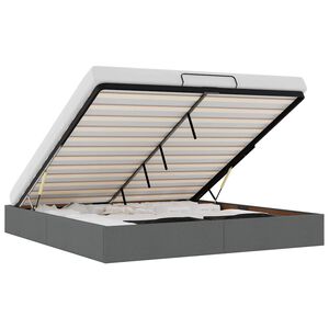 vidaXL Ottoman-Bett ohne Matratze Dunkelgrau 160x200 cm Stoff